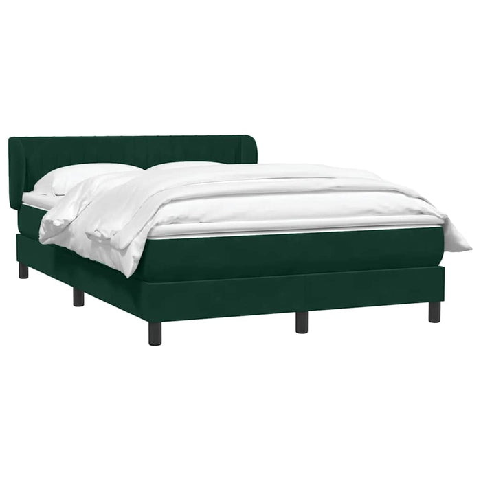 Pat box spring cu saltea, verde închis, 160x220 cm, catifea WALTI