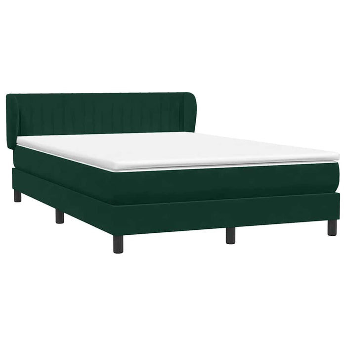 Pat box spring cu saltea, verde închis, 160x220 cm, catifea WALTI