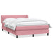 Pat box spring cu saltea, roz, 160x220 cm, catifea - WALTI WALTI