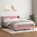 Pat box spring cu saltea, roz, 160x220 cm, catifea - WALTI WALTI