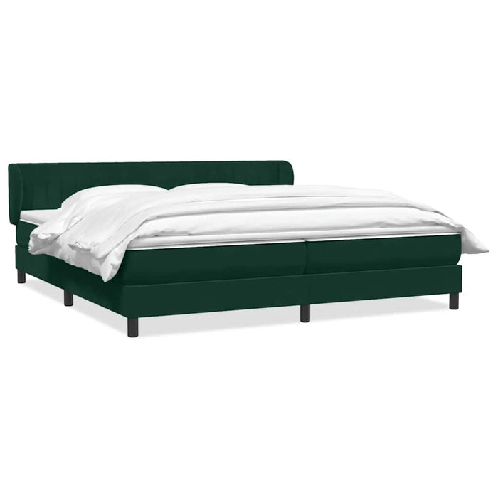 Pat cu arcuri cu saltele verde închis 180x220 cm catifea - WALTI WALTI