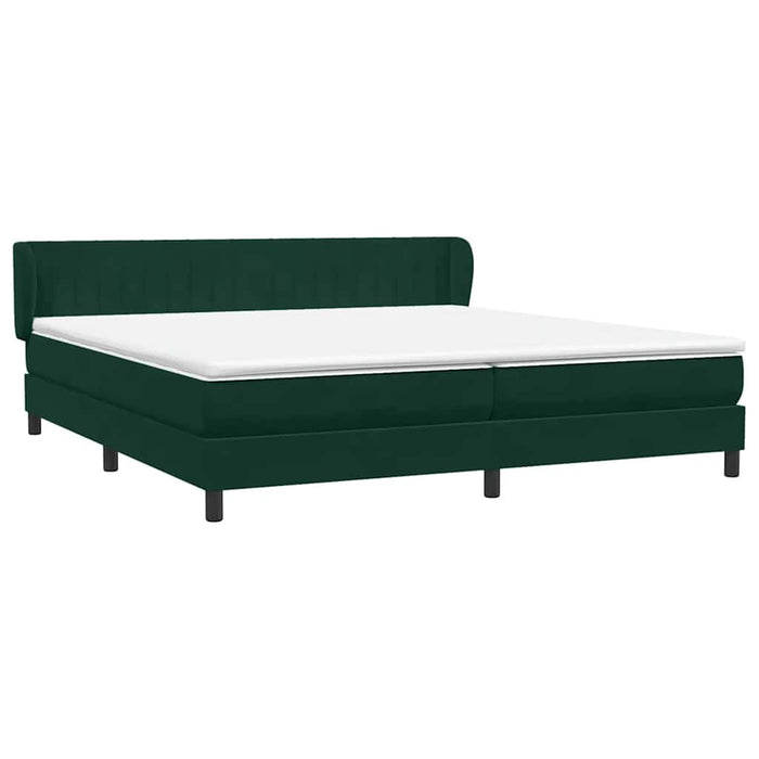 Pat cu arcuri cu saltele verde închis 180x220 cm catifea - WALTI WALTI