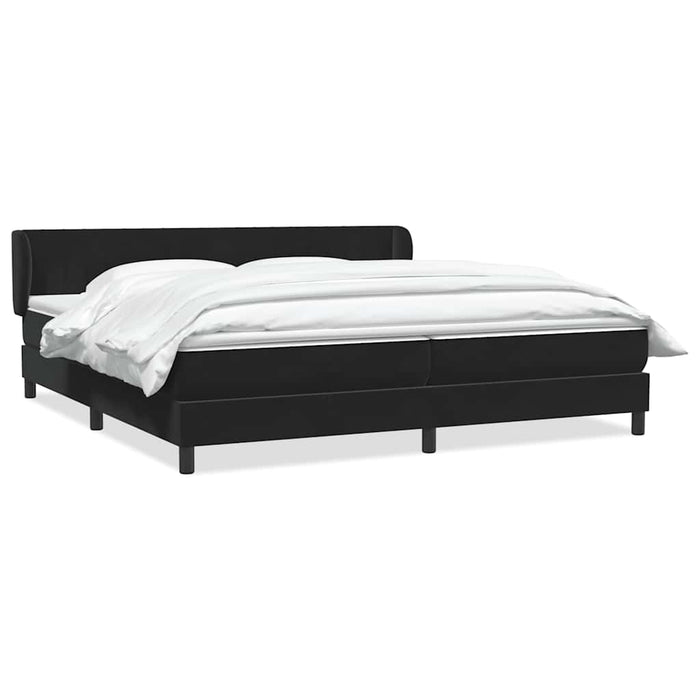 Pat cu arcuri cu saltele negru 200x220 cm catifea WALTI