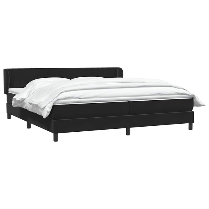 Pat cu arcuri cu saltele negru 200x220 cm catifea WALTI