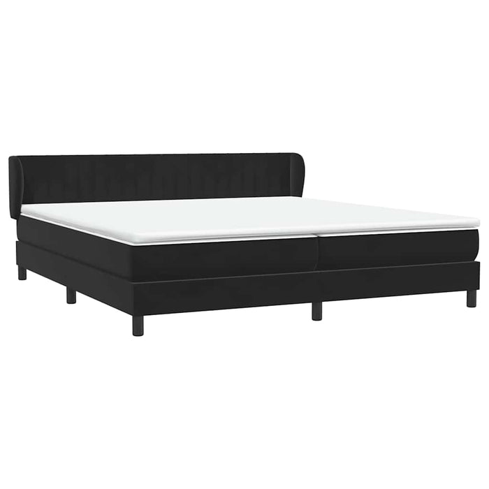 Pat cu arcuri cu saltele negru 200x220 cm catifea WALTI