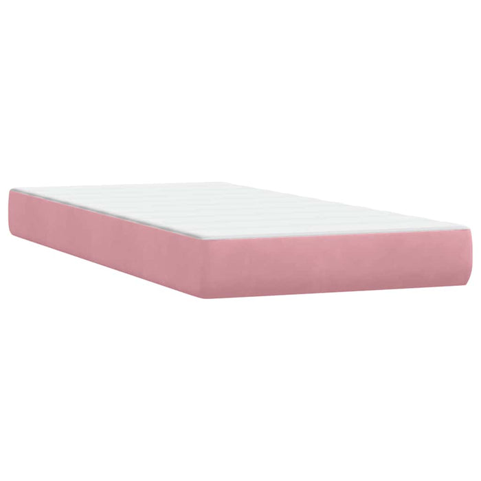 Pat cu arcuri cu saltele roz 200x220 cm catifea WALTI