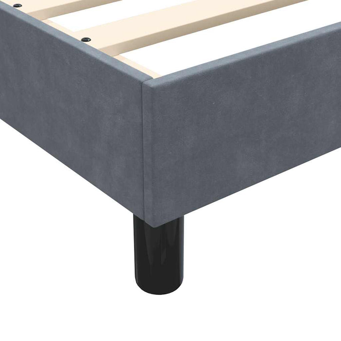 Pat box spring cu saltea, gri închis, 140x210 cm, catifea WALTI