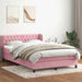 Pat box spring cu saltea, roz, 140x210 cm, catifea - WALTI WALTI