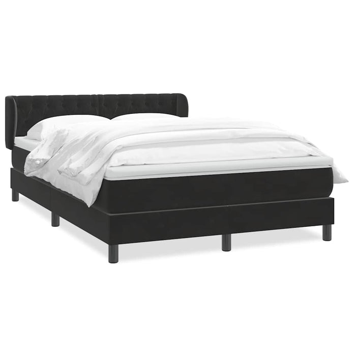 Pat box spring cu saltea, negru, 160x210 cm, catifea WALTI