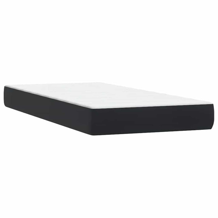 Pat box spring cu saltea, negru, 80x220 cm, catifea WALTI