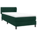 Pat box spring cu saltea, verde închis, 80x220 cm, catifea - WALTI WALTI