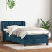 Pat box spring cu saltea, albastru închis, 80x220 cm, catifea - WALTI WALTI