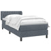 Pat box spring cu saltea, gri închis, 90x220 cm, catifea - WALTI WALTI
