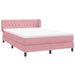 Pat box spring cu saltea, roz, 140x220 cm, catifea - WALTI WALTI