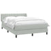 Pat box spring cu saltea, gri deschis, 160x220 cm, catifea - WALTI WALTI