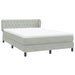 Pat box spring cu saltea, gri deschis, 160x220 cm, catifea - WALTI WALTI