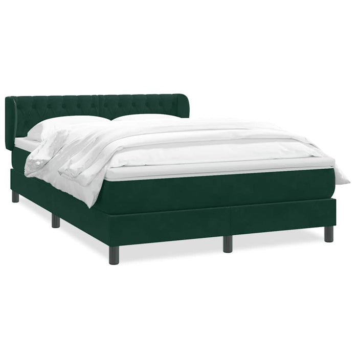 Pat box spring cu saltea, verde închis, 160x220 cm, catifea - WALTI WALTI