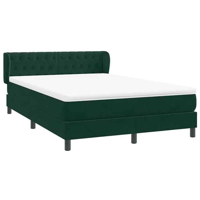 Pat box spring cu saltea, verde închis, 160x220 cm, catifea - WALTI WALTI