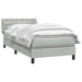 Pat box spring cu saltea, gri deschis, 80x210 cm, catifea - WALTI WALTI