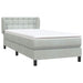 Pat box spring cu saltea, gri deschis, 80x210 cm, catifea - WALTI WALTI