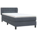 Pat box spring cu saltea, gri închis, 80x210 cm, catifea - WALTI WALTI