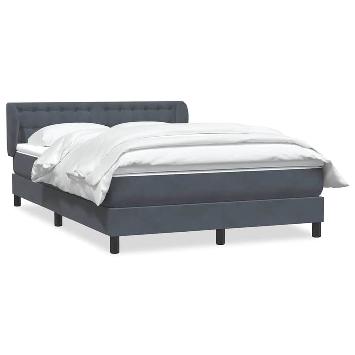Pat box spring cu saltea, gri închis, 160x210 cm, catifea WALTI