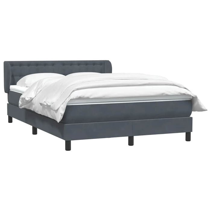 Pat box spring cu saltea, gri închis, 160x210 cm, catifea WALTI