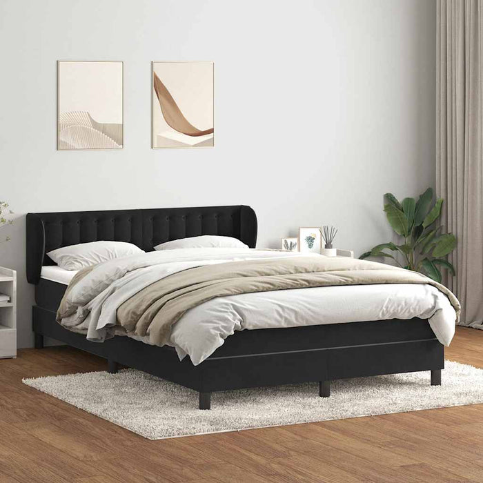 Pat box spring cu saltea, negru, 160x210 cm, catifea - WALTI WALTI