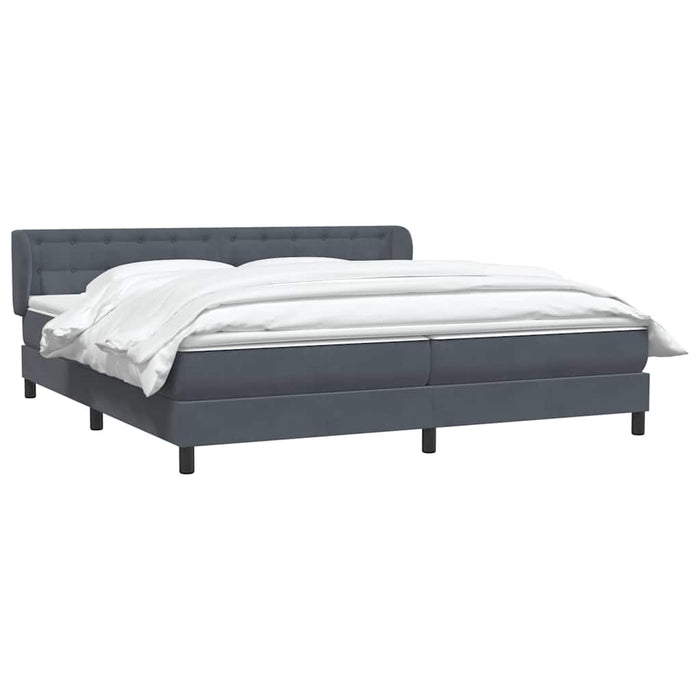 Pat cu arcuri cu saltele gri închis 180x210 cm catifea - WALTI WALTI