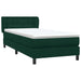 Pat box spring cu saltea, verde închis, 80x220 cm, catifea - WALTI WALTI