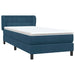 Pat box spring cu saltea, albastru închis, 80x220 cm, catifea - WALTI WALTI