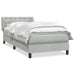 Pat box spring cu saltea, gri deschis, 90x220 cm, catifea - WALTI WALTI