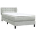 Pat box spring cu saltea, gri deschis, 90x220 cm, catifea - WALTI WALTI