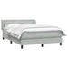 Pat box spring cu saltea, gri deschis, 160x220 cm, catifea - WALTI WALTI