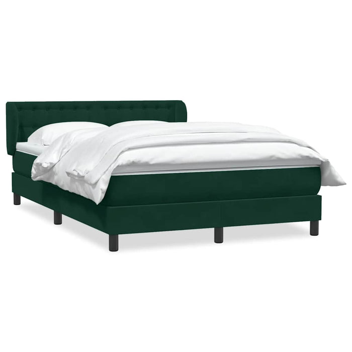 Pat box spring cu saltea, verde închis, 160x220 cm, catifea WALTI