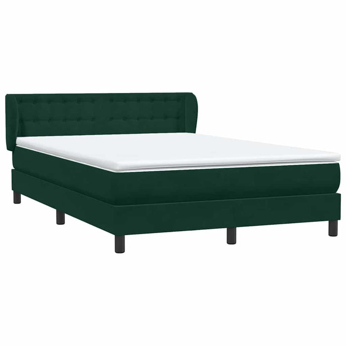 Pat box spring cu saltea, verde închis, 160x220 cm, catifea WALTI