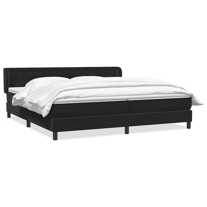Pat cu arcuri cu saltele negru 200x220 cm catifea WALTI
