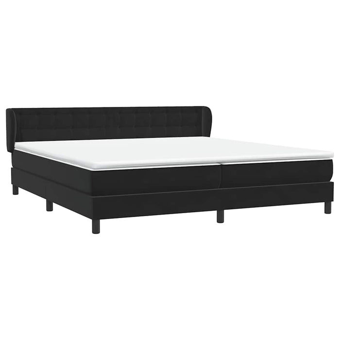 Pat cu arcuri cu saltele negru 200x220 cm catifea WALTI