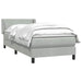 Pat box spring cu saltea, gri deschis, 80x210 cm, catifea - WALTI WALTI