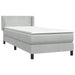 Pat box spring cu saltea, gri deschis, 80x210 cm, catifea - WALTI WALTI