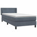 Pat box spring cu saltea, gri închis, 80x210 cm, catifea - WALTI WALTI
