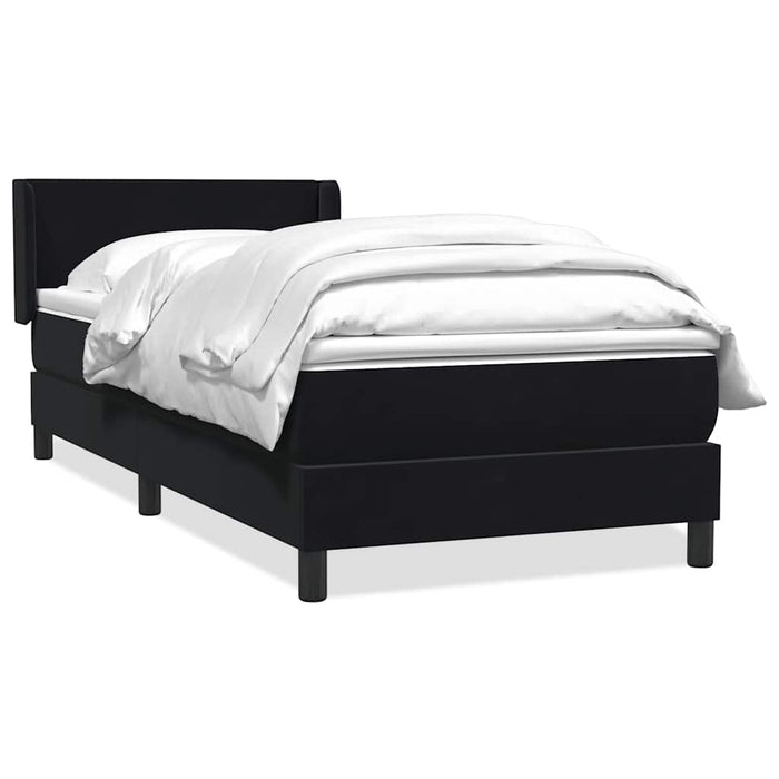 Pat box spring cu saltea, negru, 90x210 cm, catifea - WALTI WALTI