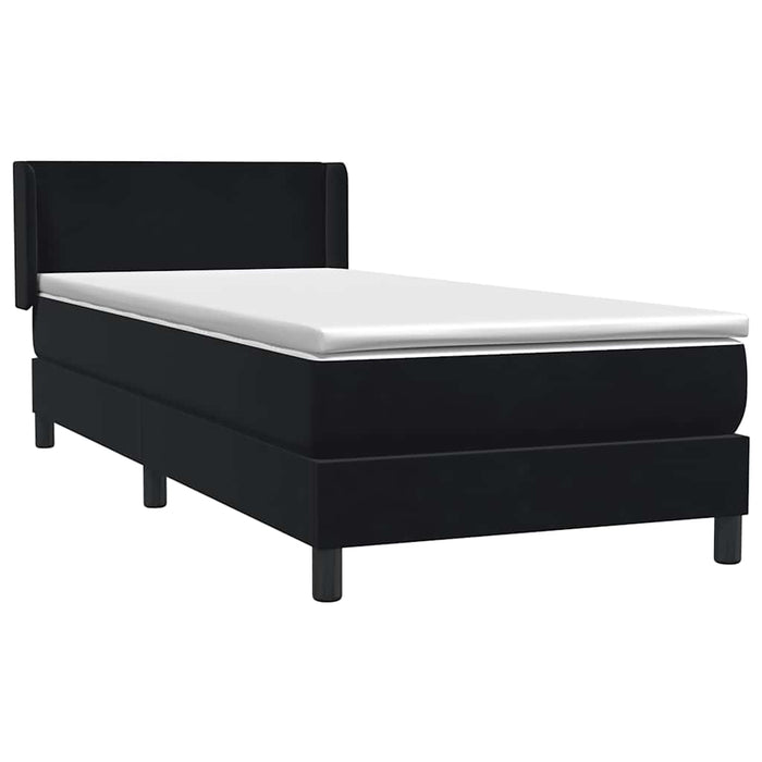 Pat box spring cu saltea, negru, 90x210 cm, catifea - WALTI WALTI