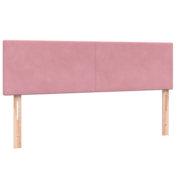 Pat box spring cu saltea, roz, 140x210 cm, catifea - WALTI WALTI