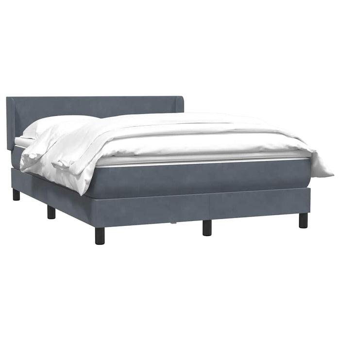Pat box spring cu saltea, gri închis, 160x210 cm, catifea WALTI