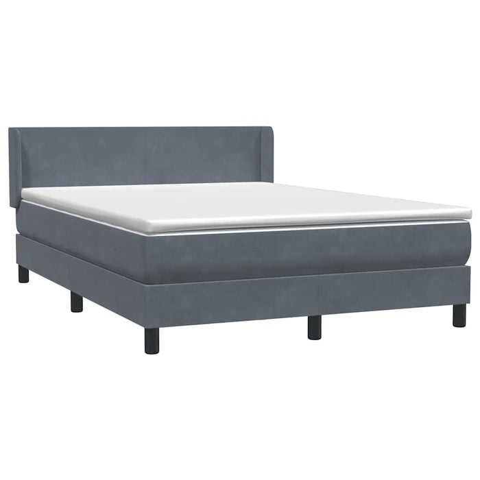 Pat box spring cu saltea, gri închis, 160x210 cm, catifea WALTI