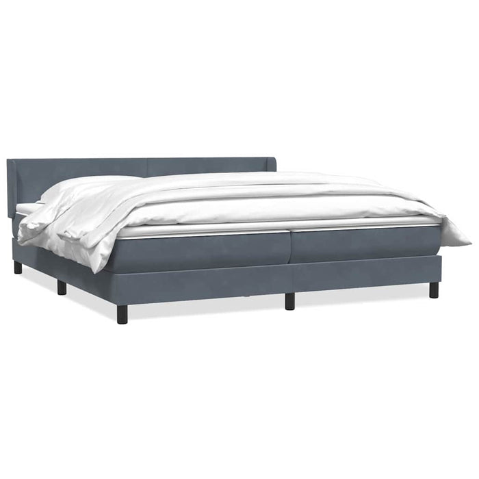 Pat box spring cu saltea, gri închis, 180x210 cm, catifea - WALTI WALTI