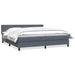 Pat box spring cu saltea, gri închis, 180x210 cm, catifea - WALTI WALTI