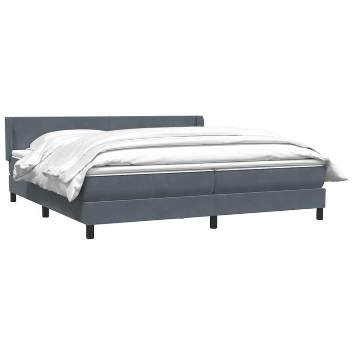 Pat box spring cu saltea, gri închis, 180x210 cm, catifea - WALTI WALTI