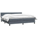Pat box spring cu saltea, gri închis, 180x210 cm, catifea - WALTI WALTI